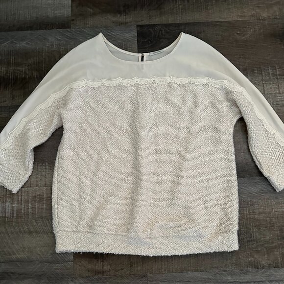 Intimissimi Women's beige lace soft blouse with three-quarter sleeves, size M - Picture 1 of 7